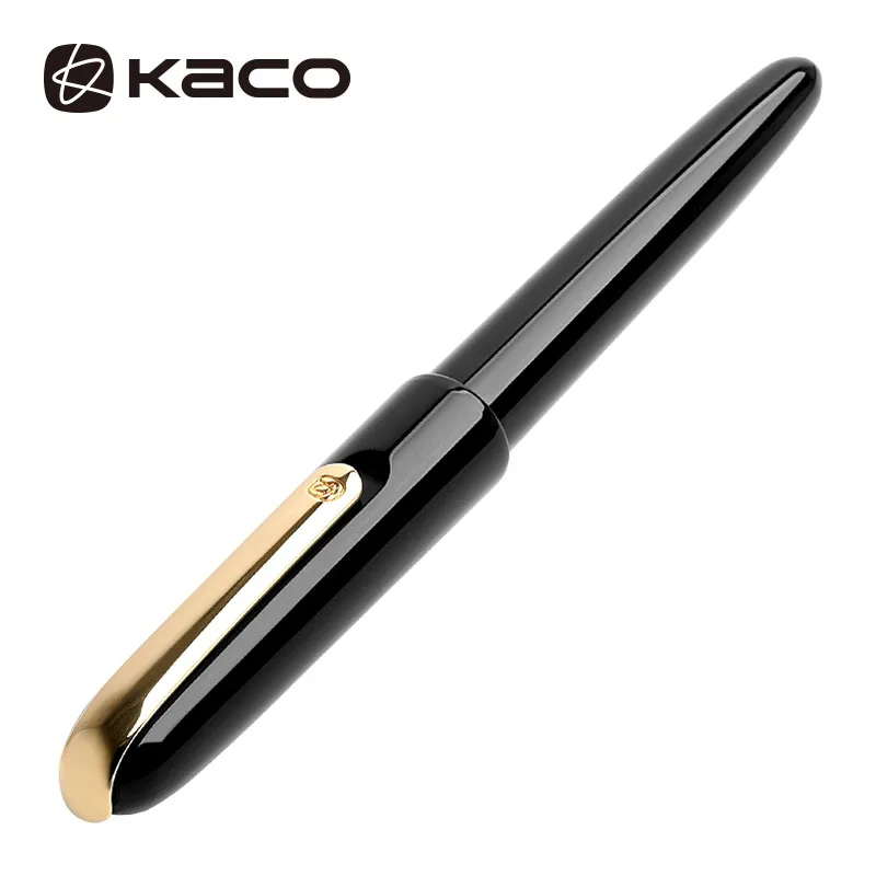 

Kaco Fountain Pen with Gift Box Dual Color EF Nib Gold Clip Black Red White Resin Body Ink Pens for Writing Gift Stationery