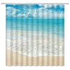 Ocean Beach Shower Curtains Sea Wave Blue Sky Hawaii Scenery Shell Starfish Home Decor Bath Bathtub Waterproof Cloth Curtain Set ► Photo 3/6