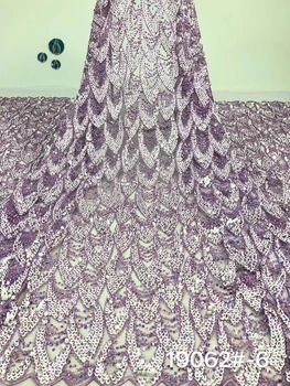 

African Net Lace Fabric Sequins Nigerian Guipure Laces Fabric Bridal 2019 High Quality French Tulle Lace Fabric For Wedding Part