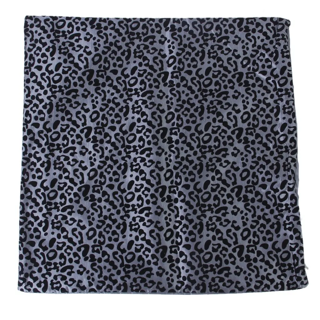 2 шт. 45X45 см Taies d'oreiller Housses de Coussin avec motions de Leopard-Gris