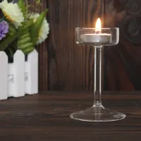 European High Candlestick Glass Candle Holder Romantic Dinner Decoration CLH@8 2