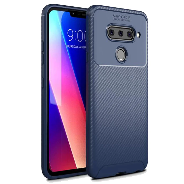 

Carbon fiber mobile phone case FOR: LG V40 Q8 V50 ThinQ K40 Stylo5 beetle TPU shell anti-fall set business phone case