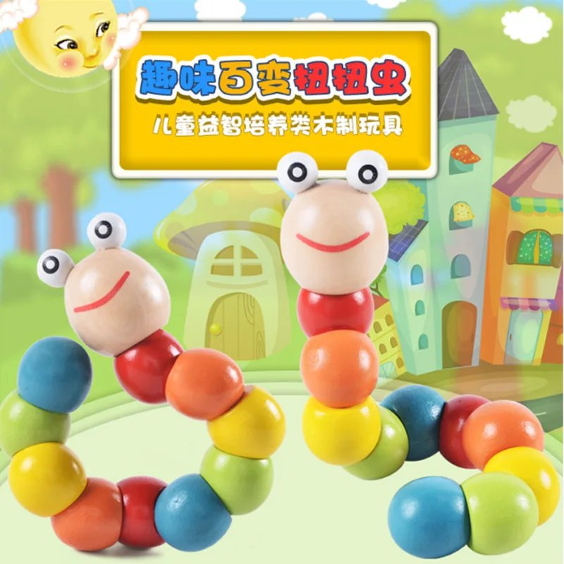 Детская обучающая игрушка модель деревянная игрушка червь животное кукла гусеница
