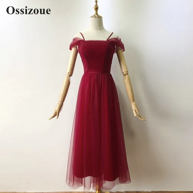 Женское винтажное платье подружки невесты бордовое элегантное для свадебной