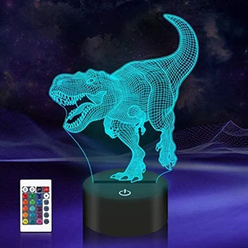 Seria dinozaury 3D LED lampka nocna pilot lampy stołowe zabawki prezent dla kid Home Decoration 3D lampka nocna tanie i dobre opinie VKTECH atmosferyczne Zwierząt CN (pochodzenie) Z tworzywa sztucznego Kwas Fluorescencyjna Touch NONE HOLIDAY 0-5 w