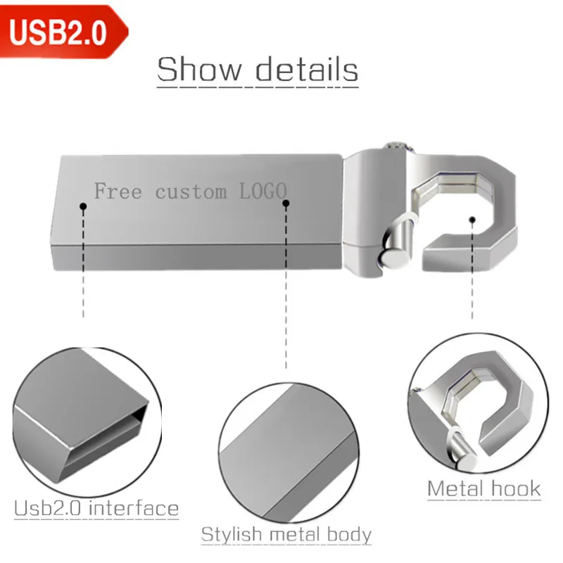 Usb флеш-накопитель 128 ГБ usb флеш-накопитель высокоскоростной мини 2,0 Металл 64 ГБ 32 ГБ 16 ГБ 8 ГБ 4 ГБ ключ флэш-память логотип на заказ