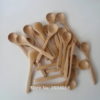

10Pcs/Set 5.1inch Wooden Spoon Ecofriendly Tableware Bamboo Scoop Coffee Honey Tea Spoon Stirrer PR Sale