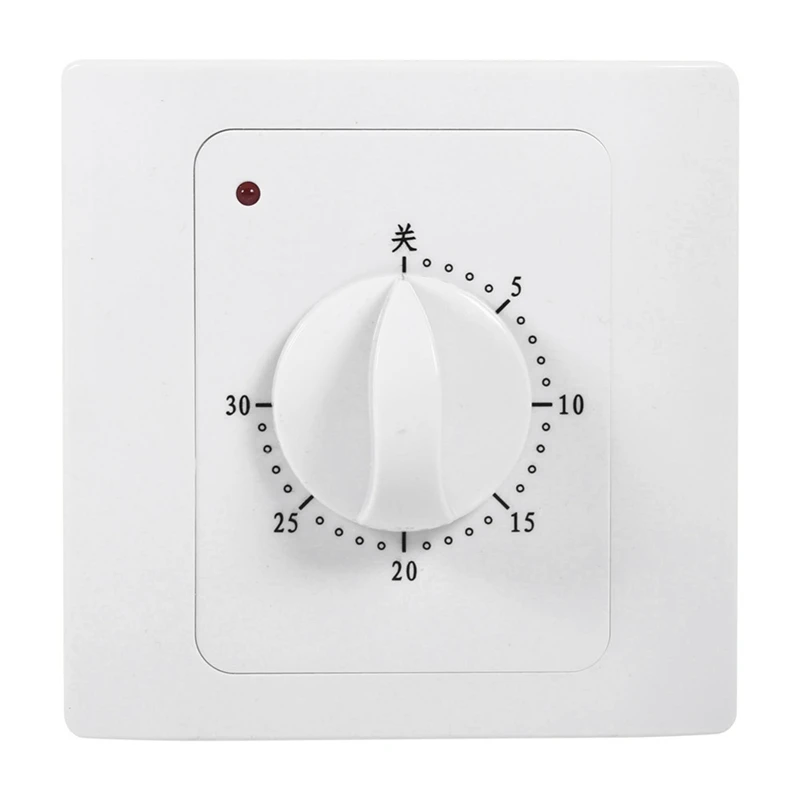 

MOOL Ac 220V 10A 30Min Countdown Timer Switch Electric Digital Time Plug Control Switch Timer Socket Knob Style Mechanical
