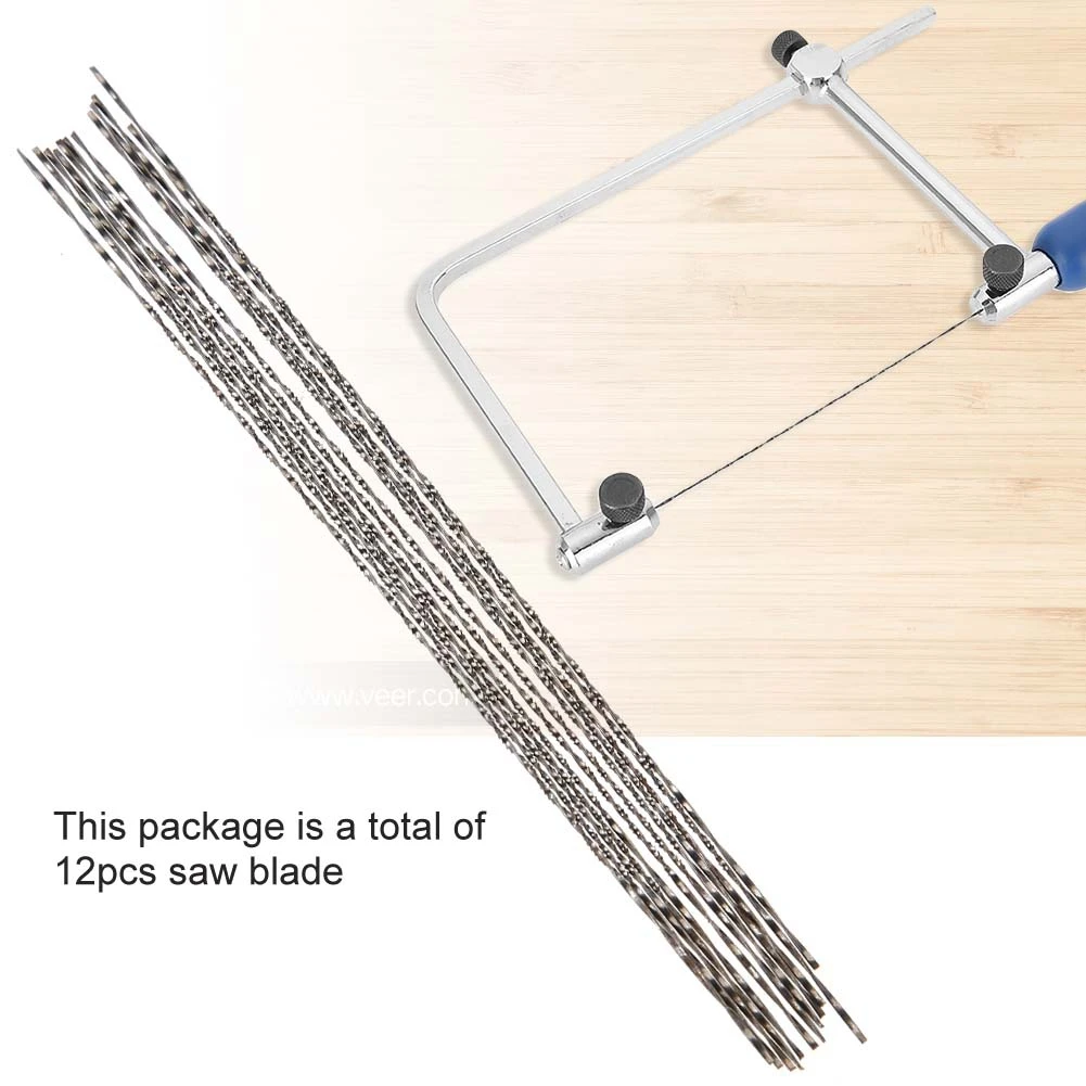 12Pcs Jewelry Scroll Saw Blades With Spiral Teeth Metal Cutting Sawing