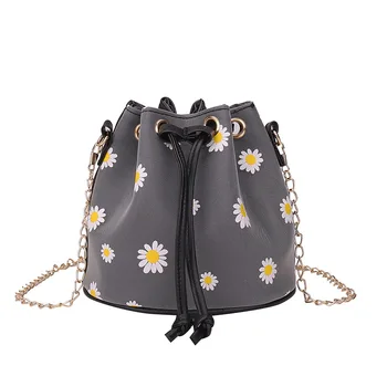 

2020 Fashion Women Bucket Bag Vintage Leather Daisy Messenger Bags High Quality Retro Designer Shoulder Bags Cute Crossbody Bags