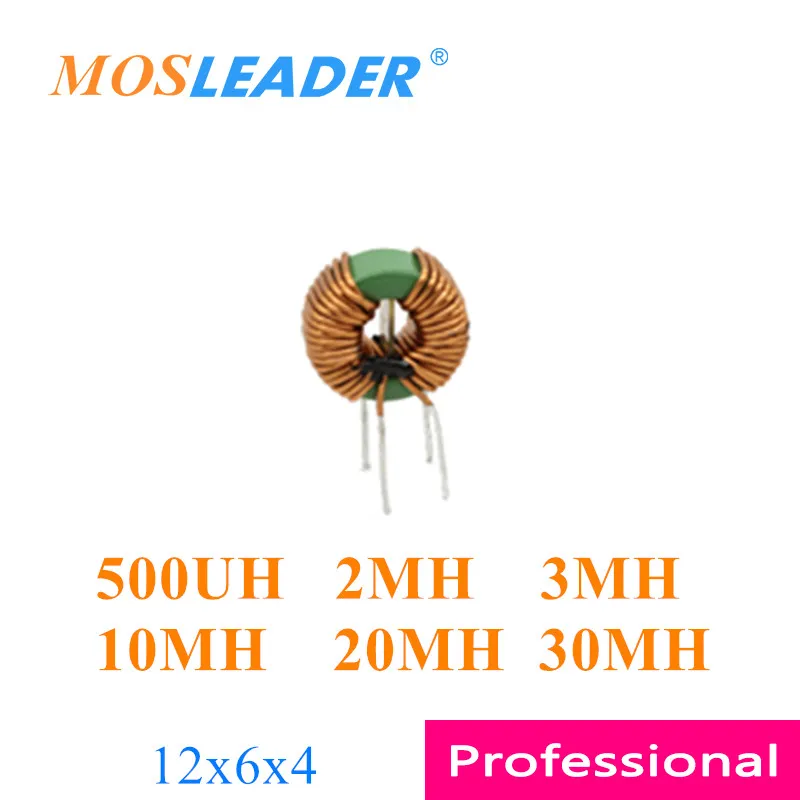 Mosleader 100 шт 12x6x4 500UH 2MH 3MH 10MH 20MH 30MH 1264 12*6*4 Зеленые индукторы кольцо Mn-Zn Сделано в Китае