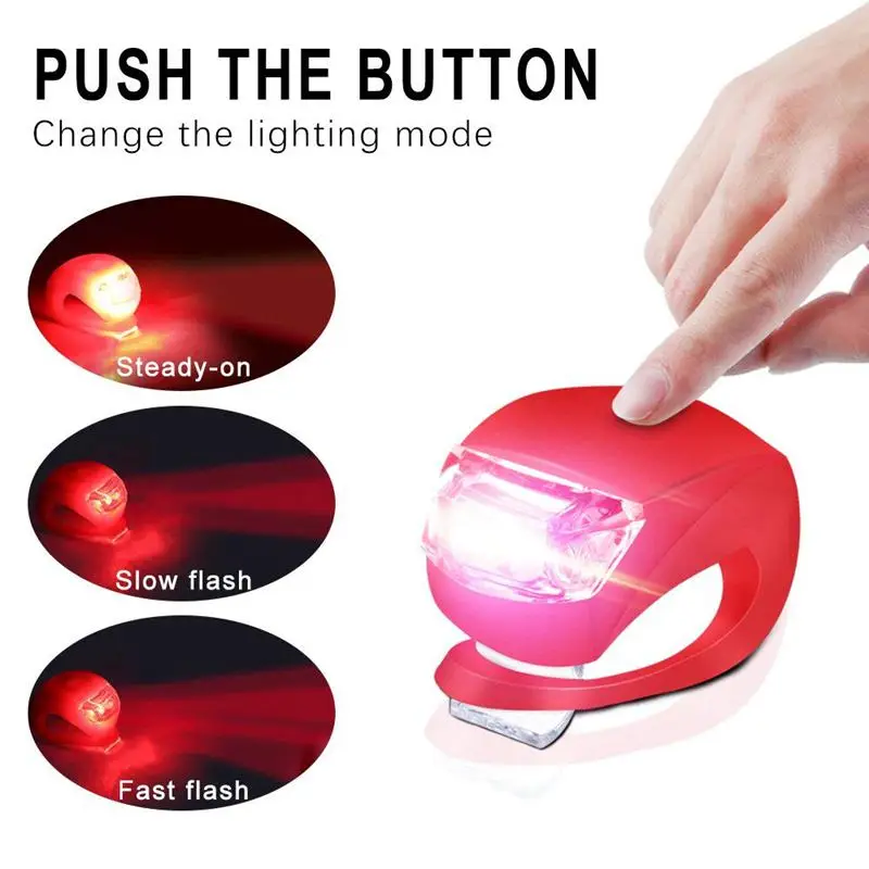 Silicone Light Bike Lamp, 6 pcs LED Bike Light Set (3x LED White & 3x LED red light) Flashlight Flashlight for Mountainbikes Cam