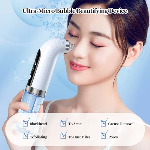 Electric Bubble Blackhead Remover Portable Water Cycle Pore Acne Pimple Removal Vacuum Suction Facial Cleaner Tool