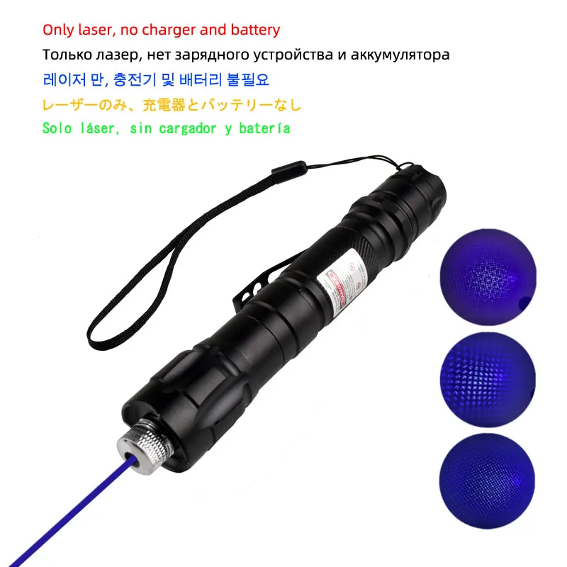 Охота 532nm Зеленая лазерная указка Высокая мощность блики открытый фонарик профессиональный индикатор путешествия Lazer 009 приспособления для ручки - Цвет: Only laser Blue