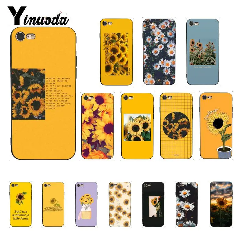 Yinuoda beauty жёлтый Подсолнух на заказ фото мягкий чехол для телефона iPhone 8 7 6 6S 6Plus X XS MAX 5 5S SE XR 10 Чехол