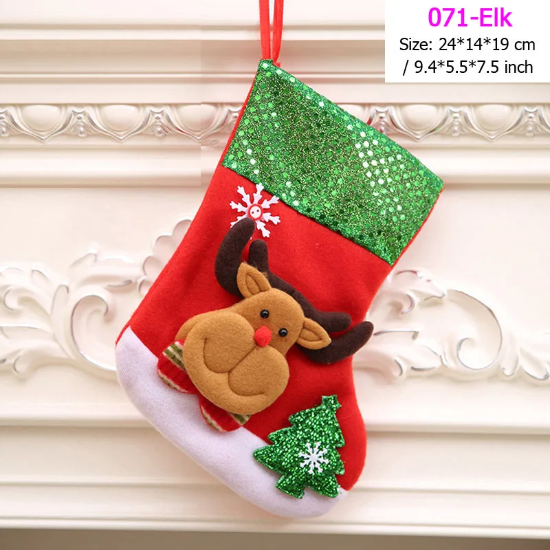 071-Elk Подвеска в виде Санта-Клауса, снеговика, рождественские украшения, новогодние носки, рождественские украшения для дома, Рождественские елочные украшения, Navidad - Цвет: 071-Elk