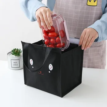 

Cartoon Cute Lunch Bag Portable Thickening Insulated Food Cooler Handbag Women Men Office Picnice Bento Box Bag Large Capacity