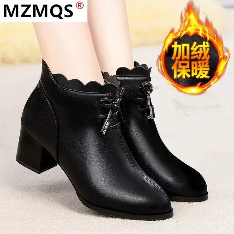 INS/популярные женские ботильоны из натуральной кожи Сезон осень зима Модная
