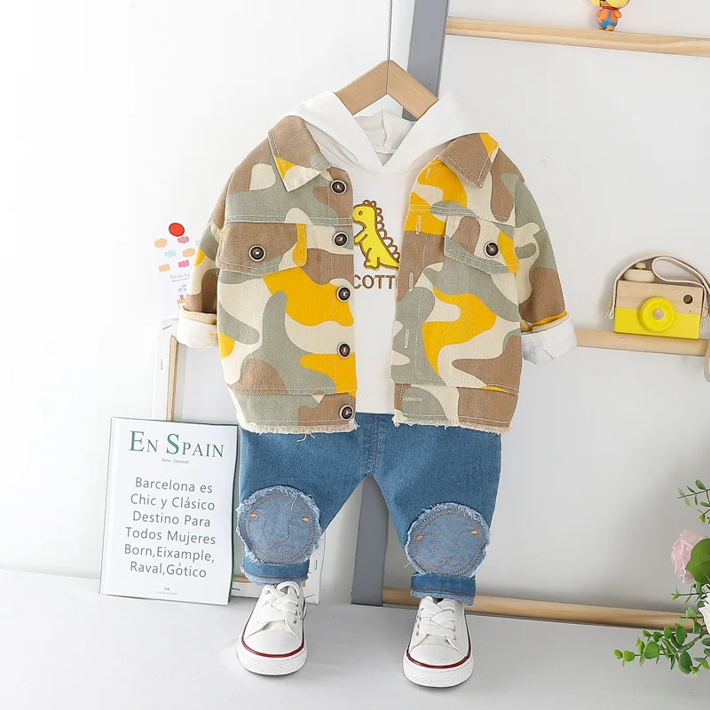 Комплект одежды для маленьких мальчиков из 3 предметов камуфляжный костюм 2020