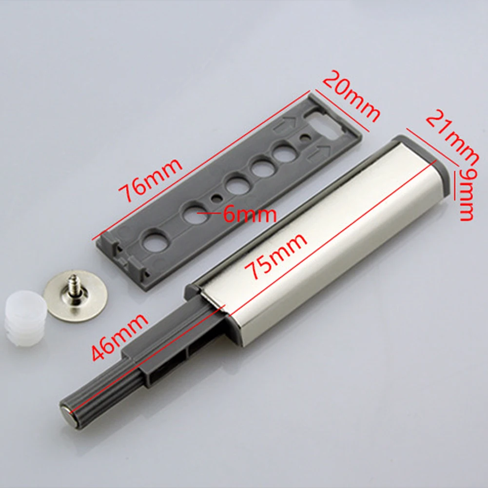 10pcs Magnetic Door Catch Kitchen Stainless Steel Wardrobe Cabinet Latch Stopper Hardware Push To Open Cupboard Damper Buffer
