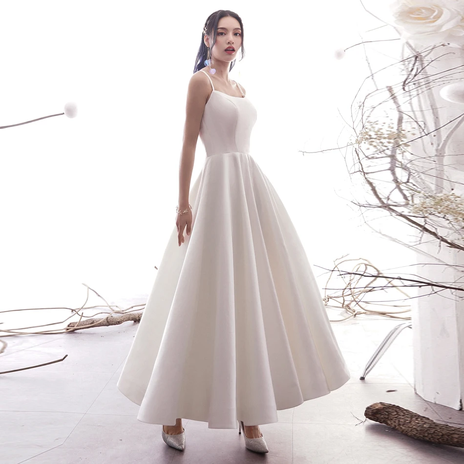 Simple A Line Wedding Dresses Satin Off The Shoulder Bridal Gowns | Свадьбы и торжества