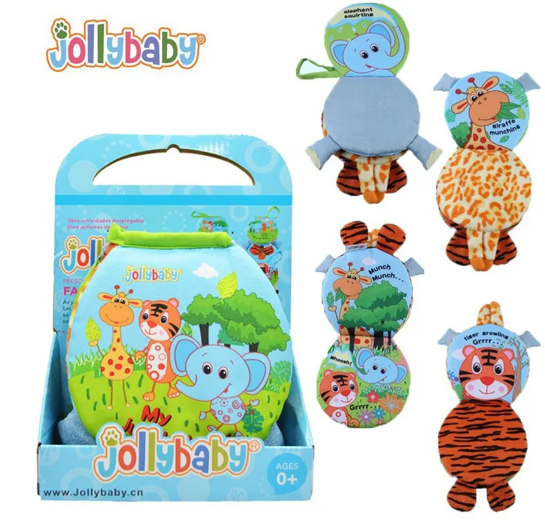 

Jollybaby Animal Cognitive Cloth Book Animal Shape Cloth Book Understanding Animal Body Tail Feet Cloth Book