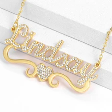 Custom Name Necklace Heart Women Personalized Stainless Steel Necklace Pendants Bling Zircon Jewelry Iced Out Letter Necklaces Custom Name Necklace Heart Women Personalized Stainless Steel Necklace Pendants Bling Zircon Jewelry Iced Out Letter Necklaces
