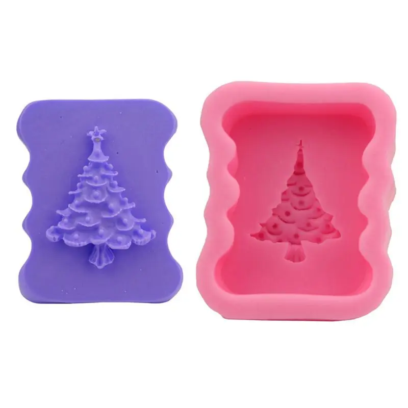 

3D Christmas Tree Silicone Chocolate Mold DIY Non-stick Fondant Cake Baking Decorating Tool Candle Clay Mould E65B