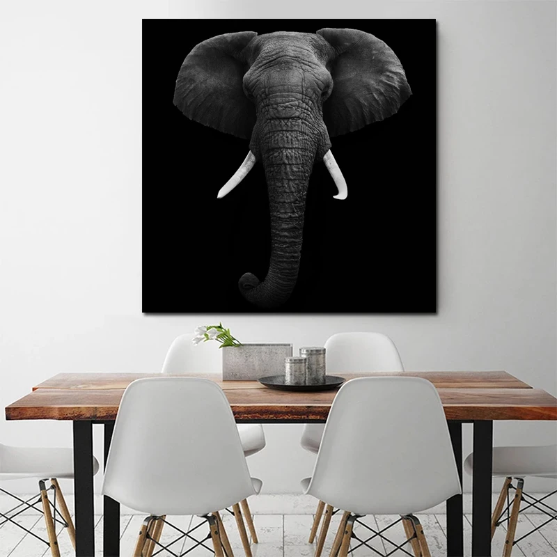 

Animal Close-up Elephant Art Poster Picture Room Decor Canvas Printed Painting Wall Art Picture For Living Room Home Decor