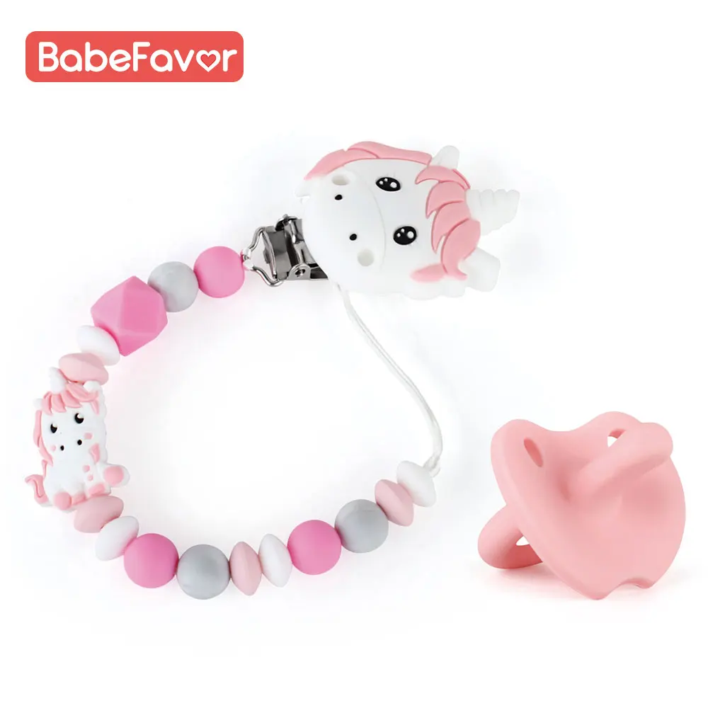 Cartoon Soft Baby Pacifier Clip Soother Chain Nipple Strap for Infant 1 Piece 