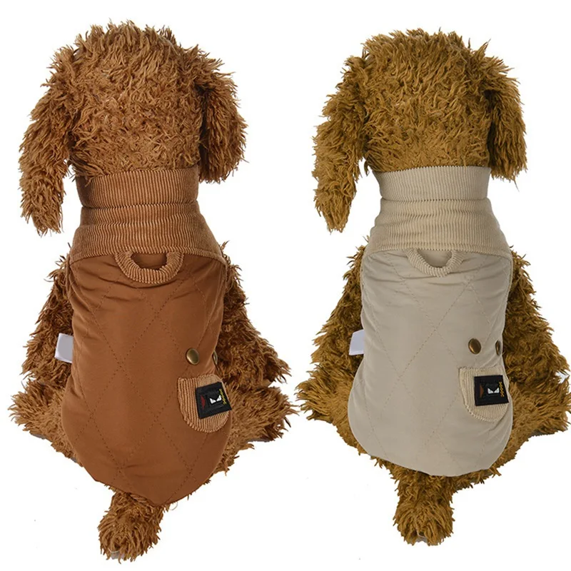 XS/S/M/L/XL для домашних животных, осенне-зимняя теплая водолазка, теплая хлопковая стеганая одежда, утолщенная Вельветовая куртка для собак