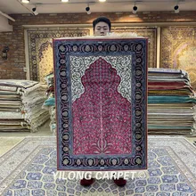 YILONG 2,75 'x4' цветочный дизайн ручной вязки Шелковый персидский красный Традиционный Ковер(YXR326B