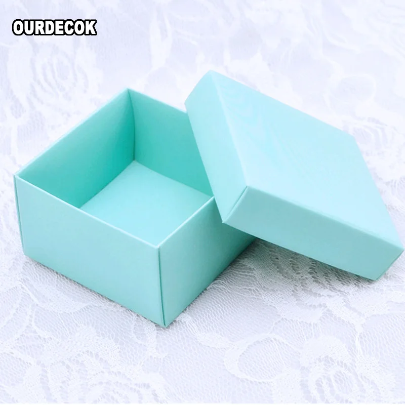 100 шт. Романтическая Свадебная коробка Tiffany Blue Paper Candy Box DIY Cookie подарочные коробки