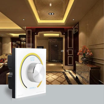 

DC12V - 24V Rotary RGB Press Panel Controller Switch Knob RF Remote RGB 3CH Led Dimmer for 5050 3528 2835 Led Strip Light Tape