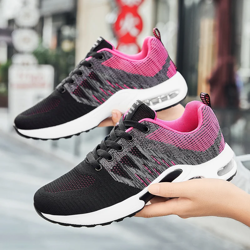 Cheap Women Running Shoes Cushioning Outdoor Walking Sneakers Mesh Breathable Lady Tenis Classic Hot Black Sport Big 42 | Спорт и