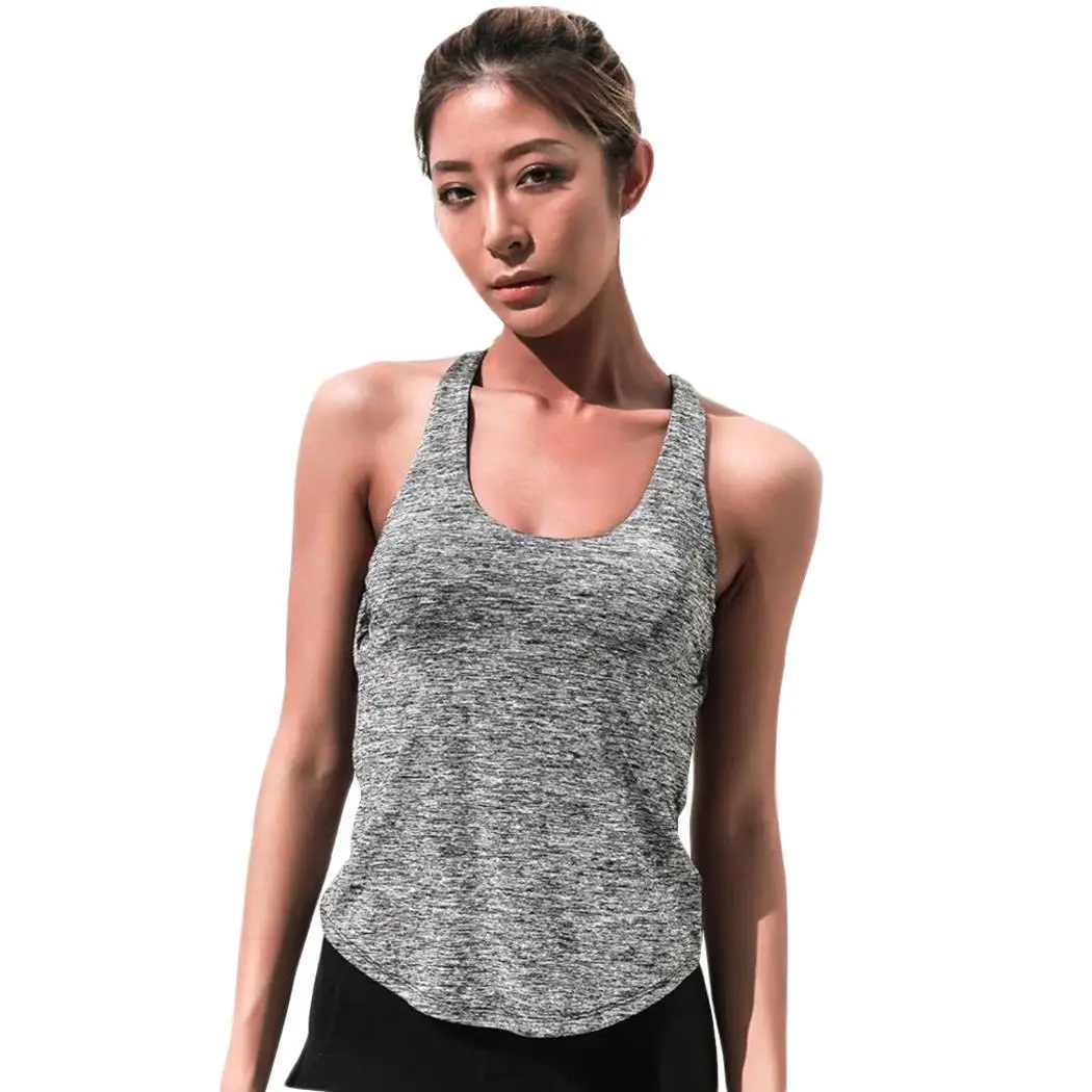 

Women Casual Backless Loose Yoga Tank Top Vest with Regular Build In Slim All Seasons BraS(6) Sports, Sports