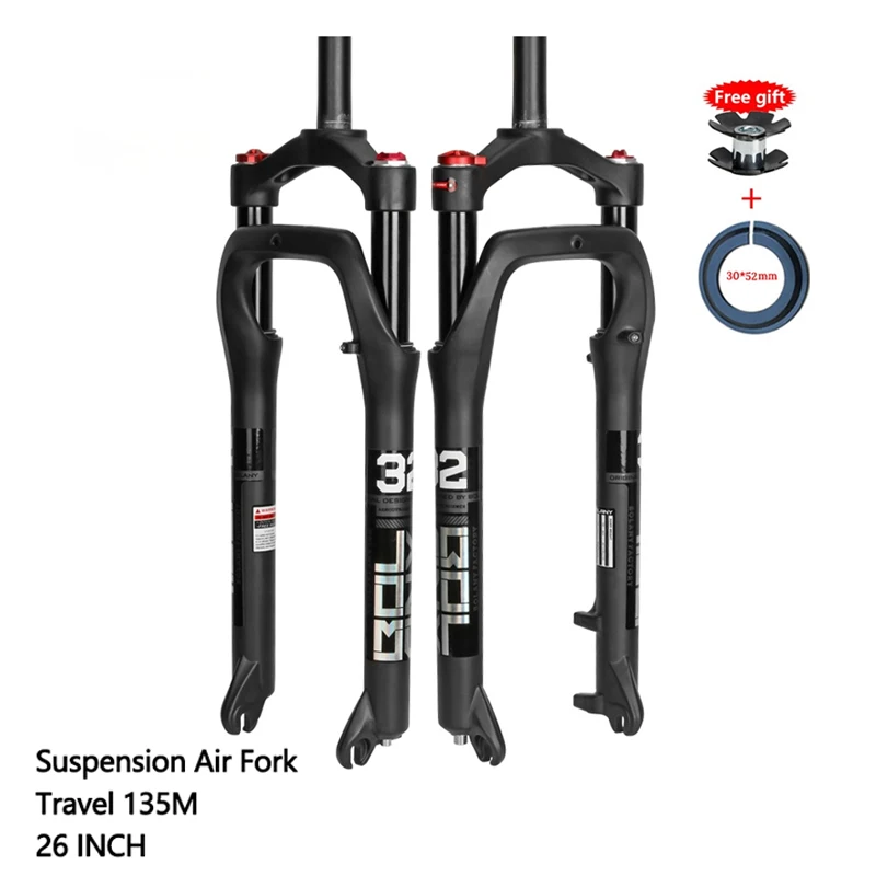 26 Inch Suspension Snow Bike Fork Travel 120mm Axle 135mm Bicycle Fork