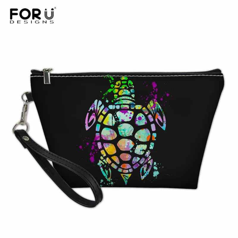FORUDESIGNS/принт морской черепахи Макияж сумка для женщин девочек Переносные сумки