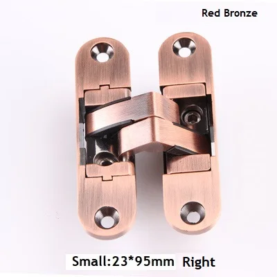 Small Red Bronze R 2 шт/лот 3D Регулировка Mortised цинк невидимый скрытый стык шарнир деревянная дверь-гармошка красный Broze матовый черный жемчуг - Цвет: Small Red Bronze R