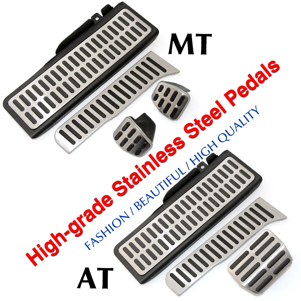 Stainless Car Accelerator Gas Brake pedal Clutch Pedal For VW Volkswagen Jetta MK5 Golf 5 6 Scirocco Tiguan Skoda Octavia