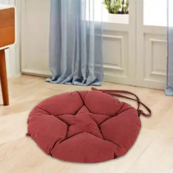 

Soft Cushion Round Pentagram Shaped Stitching Tatami Ramie Cushion Comfortable Light Padded Thicken Cushion for Winter