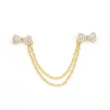 Корейский стиль брошь Элегантный Лук Полный кристаллов воротник кулон женские рубашки зажим-брошь для воротника