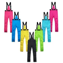 30 дешевле, женские и мужские зимние штаны, уличные брюки для сноубординга, лыжные нагрудники, ветрозащитные, водонепроницаемые, для альпинизма, ремень