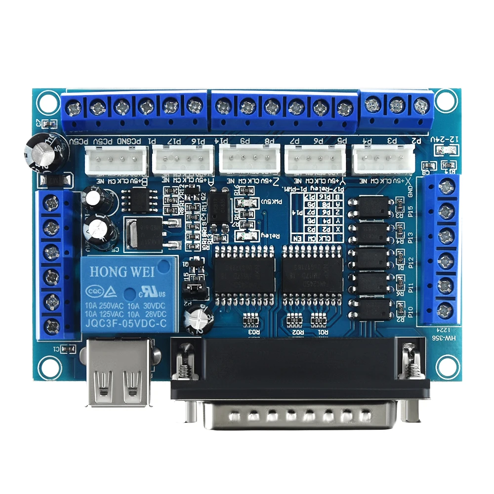 

5 axis CNC Breakout Board for Stepper Motor Driver MACH3 Parallel Port Control