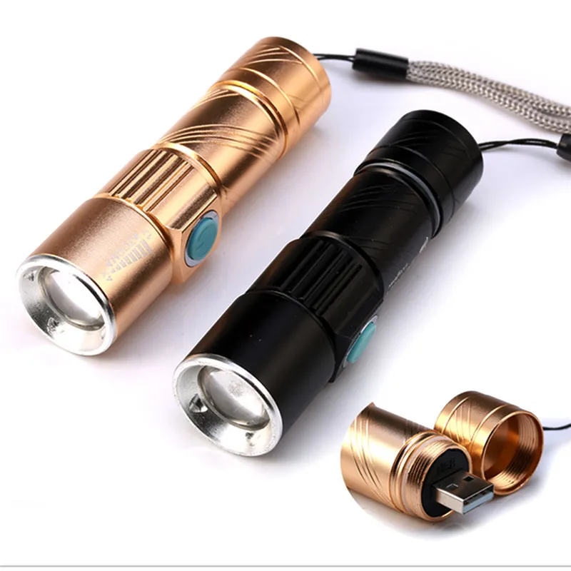 

3000LM Q5 LED Waterproof Super Bright Tactical Rechargeable USB Flashlight Torch Zoom Adjustable