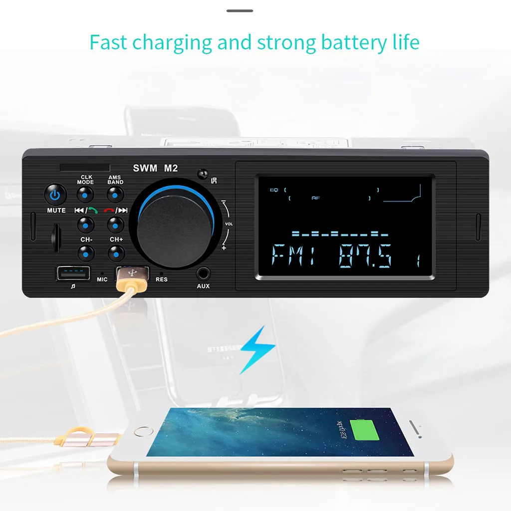 Двойной Порты usb автомобильный стерео MP3 музыкальный плеер FM Радио BT USB TF AUX головное устройство для IOS для устройств на базе Android OS# WL1