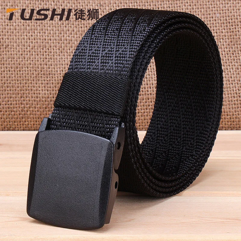 

Tushi New Style MEN'S Nylon Belt Versatile Jeans Leather Belt Genuine Product Plastic Steel Buckle over an jian ku