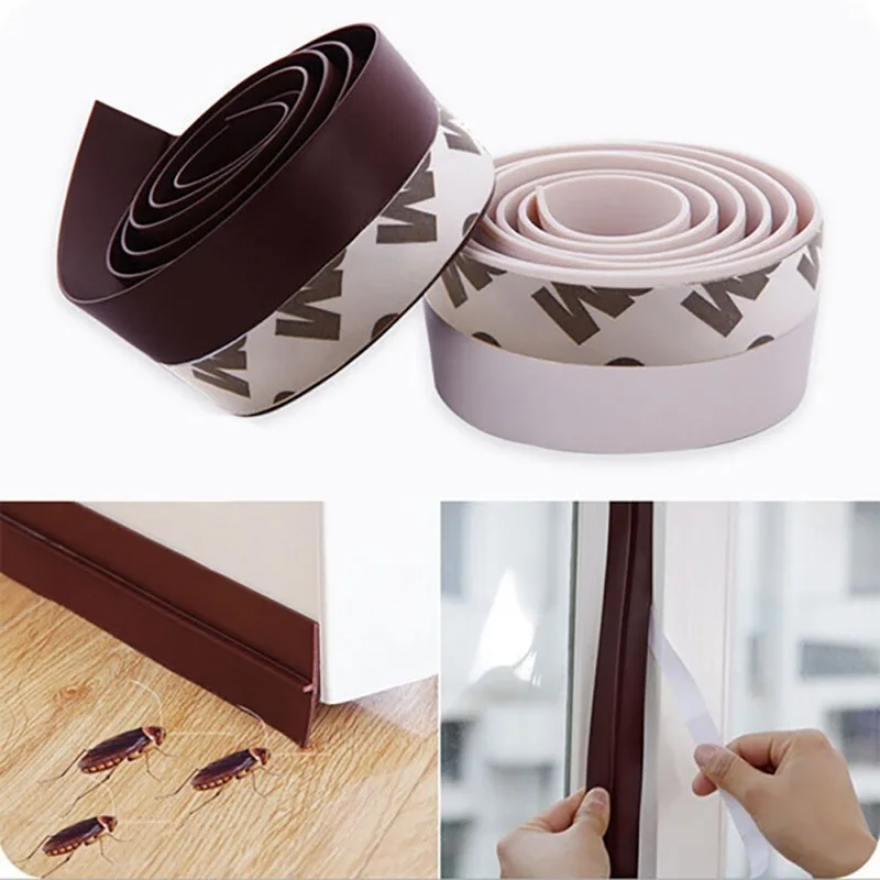 

Door Bottom Sealing Silicone Draft Stopper Adhesive Threshold Seals rubber Self-adhesive Doors seal strip Stickers