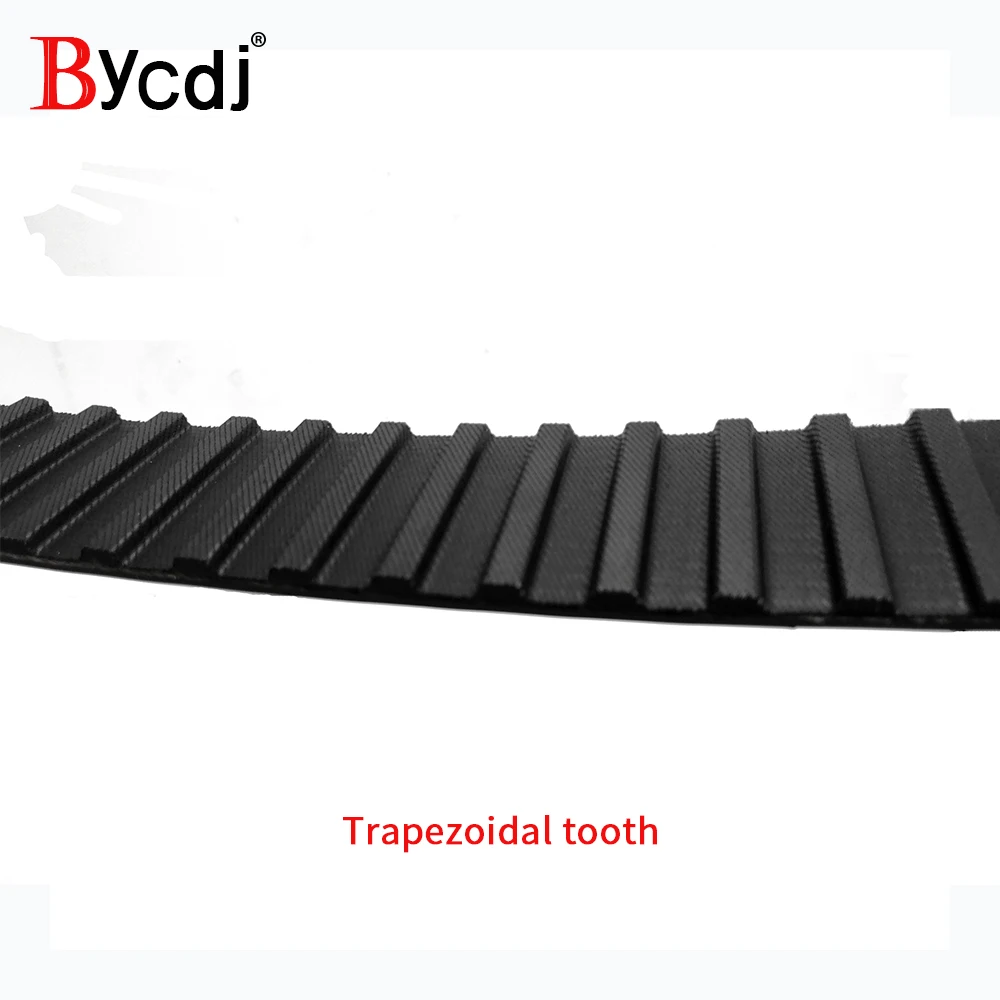 Bycdj 사다리꼴 MXL 개방형 동기 타이밍 벨트 검정색 고무 네오프렌 유리 섬유 폭 6/10mm 피치 2.032mm CNC 스테퍼 모터