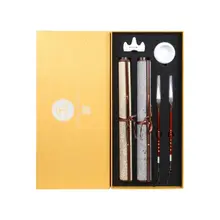 Reusable Chinese Calligraphy Water Writing Cloth Brush Pen Copybook Bookmark Set X6HB